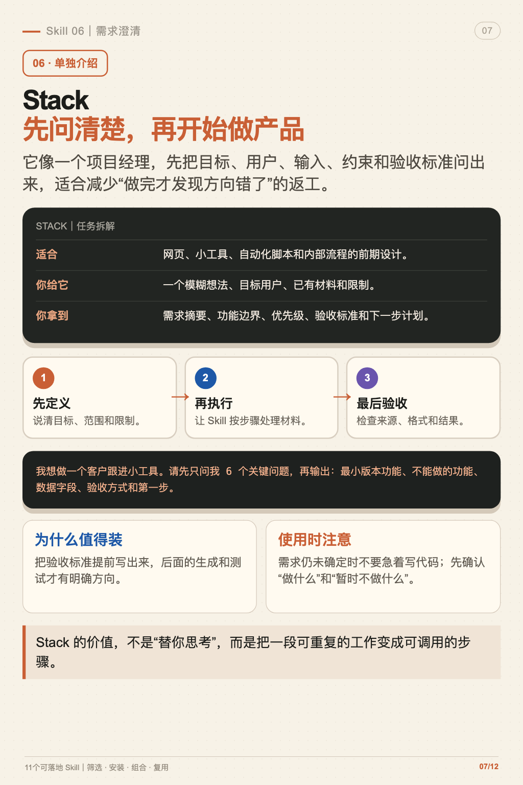 11 个可落地 Skill 第 7 张