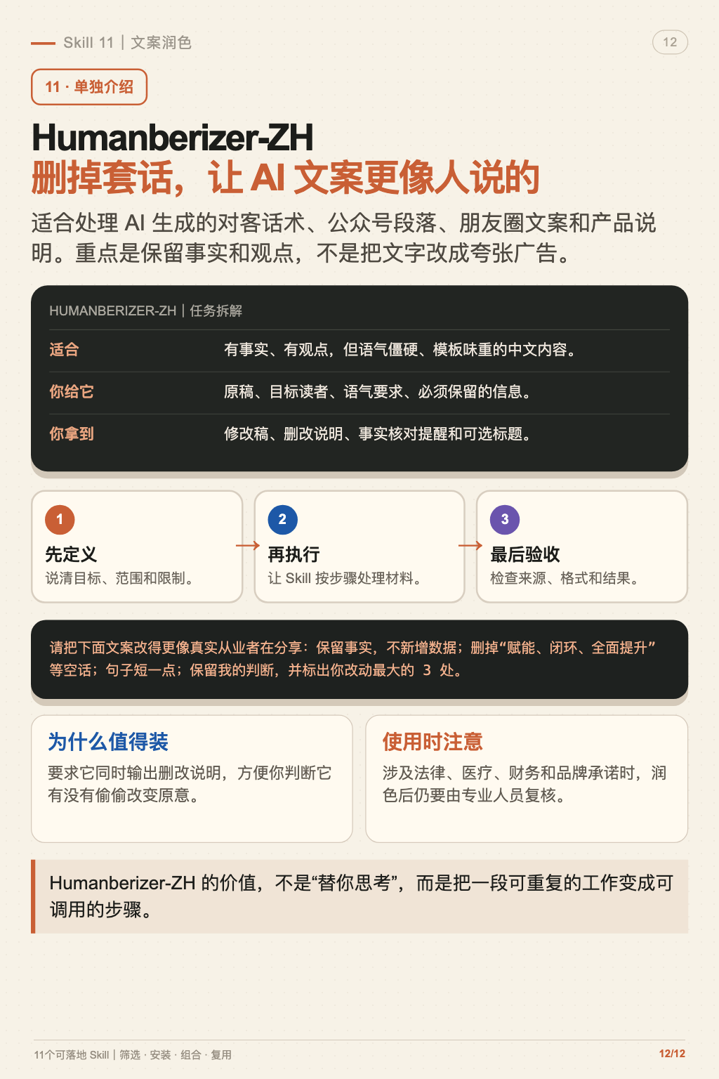 11 个可落地 Skill 第 12 张